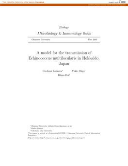 A Model for the Transmission of Echinococcus Multilocularis in Hokkaido, Japan
