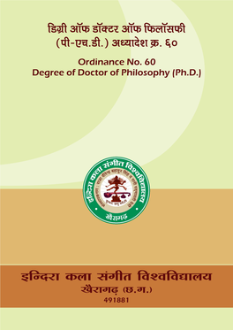 Ordinance No. 60 Degree of Doctor of Philosophy (Ph.D.)