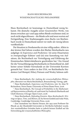 Hans Reichenbach Ist Heutzutage in Deutschland Wenig Be- Kannt