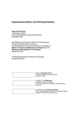 Improvisatory Music and Painting Interface