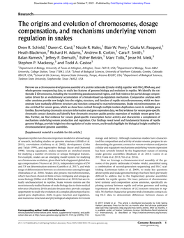 The Origins and Evolution of Chromosomes, Dosage Compensation, and Mechanisms Underlying Venom Regulation in Snakes