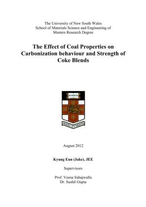 The Effect of Coal Properties on Carbonization Behaviour and Strength of Coke Blends