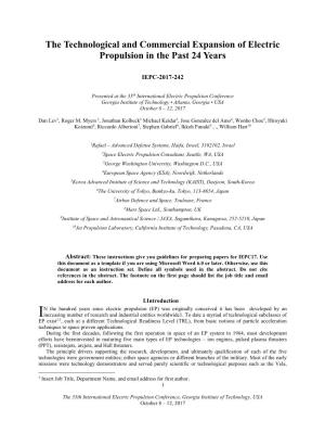 The Technological and Commercial Expansion of Electric Propulsion in the Past 24 Years