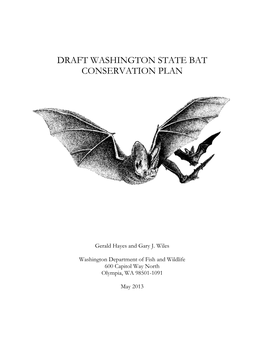 Draft Washington State Bat Conservation Plan