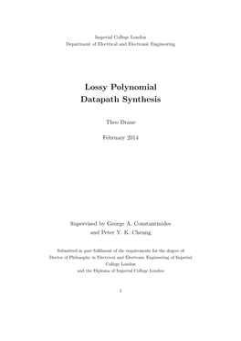 Lossy Polynomial Datapath Synthesis