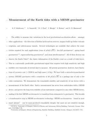 Measurement of the Earth Tides with a MEMS Gravimeter