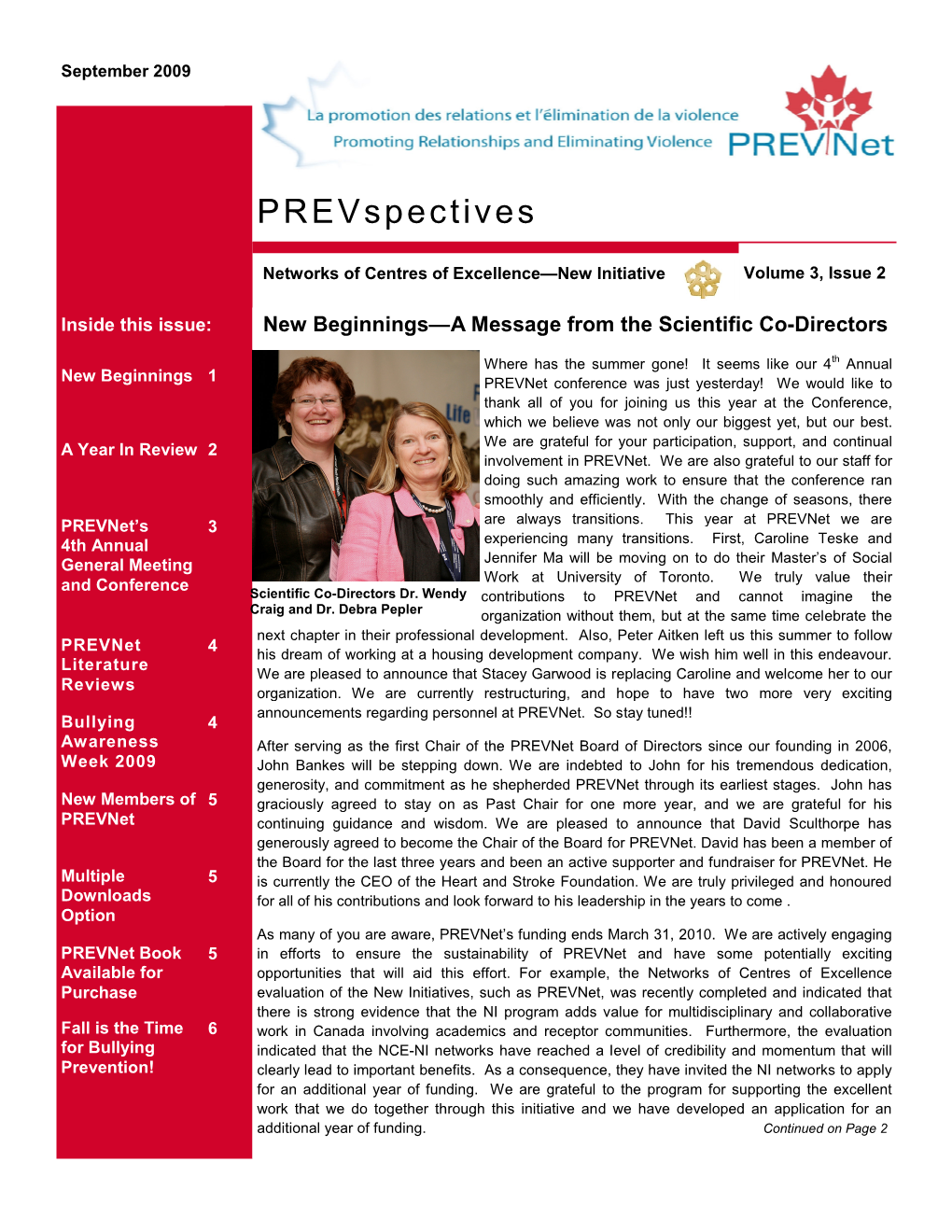 Prevspectives Volume 3 Issue 2 August 2009