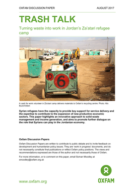 Trash Talk: Turning Waste Into Work in Jordan's Za'atari Refugee Camp