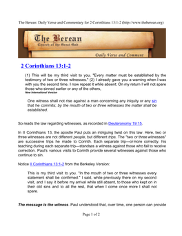 2 Corinthians 13:1-2 (