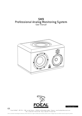 SM9 Professional Analog Monitoring System User Manual