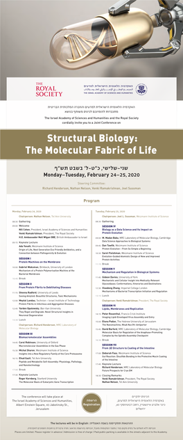 Structural Biology: the Molecular Fabric of Life