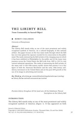 THE LIBERTY BELL: from Commodity to Sacred Object