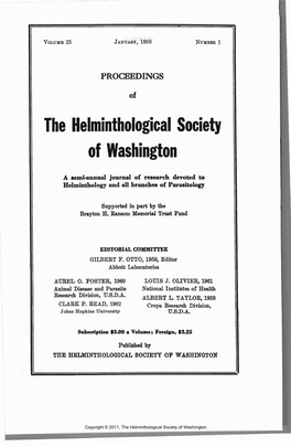 The Helminthological Society of Washington