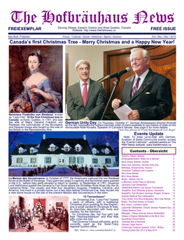 The Hofbräuhaus News Serving Ottawa, Eastern Ontario and West Quebec, Canada FREIEXEMPLAR Website: FREE ISSUE