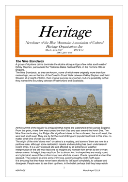 Newsletter of the Blue Mountains Association of Cultural Heritage Organisations Inc March-April 2019 ISSUE 61 ISSN 2203-4366