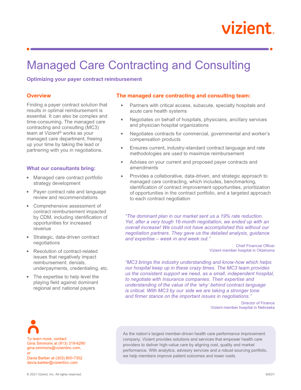 Managed Care Contracting and Consulting Optimizing Your Payer Contract Reimbursement