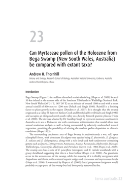 Can Myrtaceae Pollen of the Holocene from Bega Swamp Be Compared with Extant Taxa? 405
