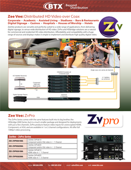 Zee Vee: Zvpro Zee Vee: Distributed HD Video Over Coax