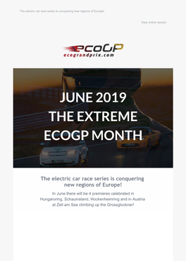 4 Eco Grand Prix Competitions in June 2019