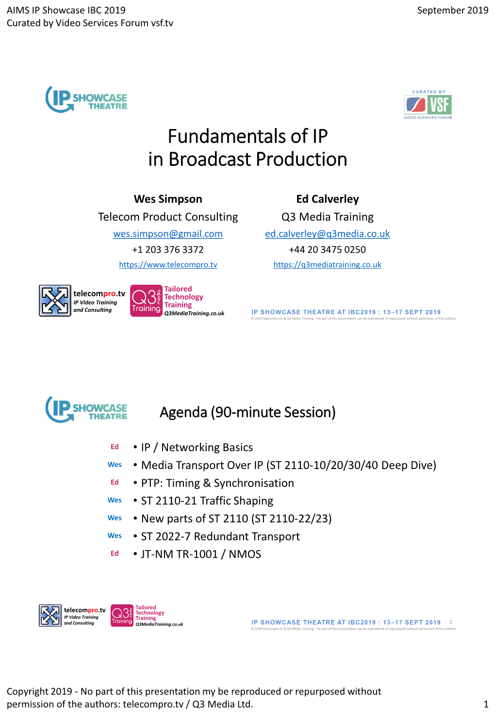 Fundamentals of IP in Broadcast Production