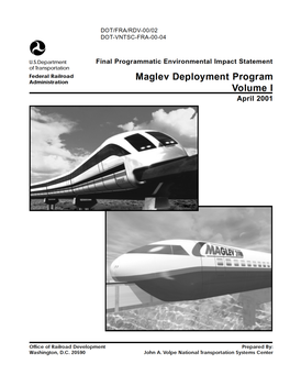 Maglev Deployment Program Final Programmatic Environmnental Impact Statement, Volume I.Pdf