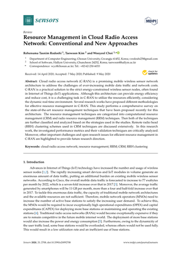 Resource Management in Cloud Radio Access Network: Conventional and New Approaches