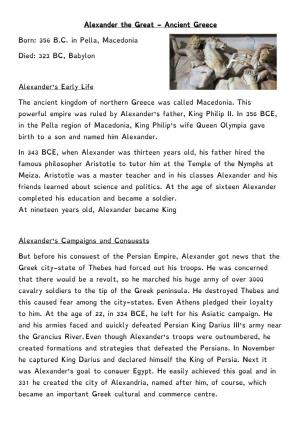 Alexander the Great - Ancient Greece