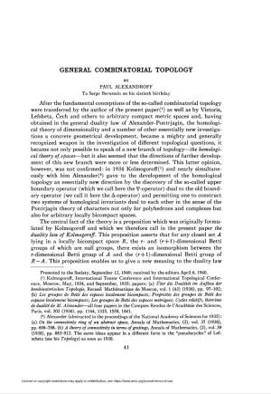 General Combinatorial Topology