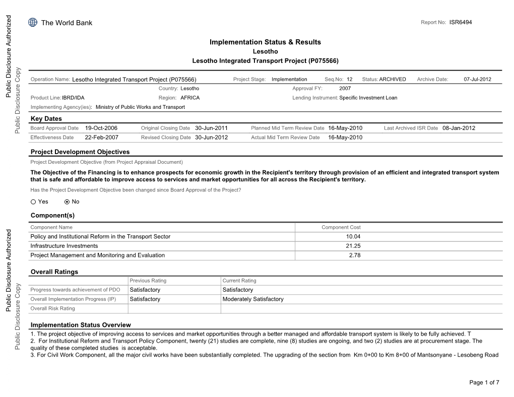 World Bank Document