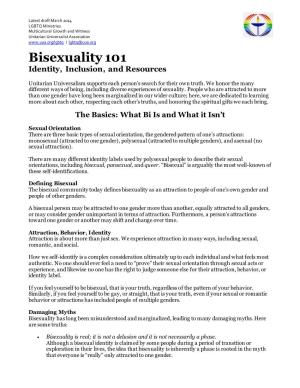 Bisexuality 101 Identity, Inclusion, and Resources