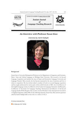 An Interview with Professor Susan Gass