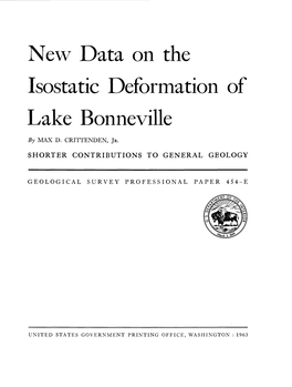 New Data on the Isostatic Deformation of Lake Bonneville