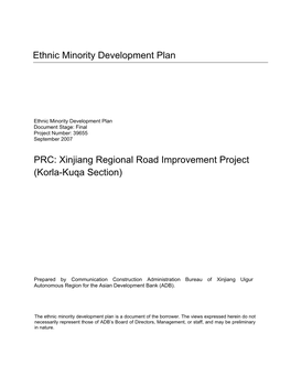 Xinjiang Regional Road Improvement Project (Korla-Kuqa Section)