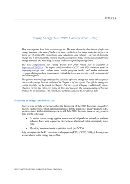 Taxing Energy Use 2019: Country Note – Italy