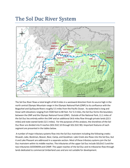 The Sol Duc River System