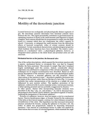 Motility of the Ileocolonic Junction