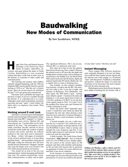Baudwalking New Modes of Communication