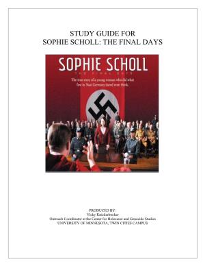 Study Guide for Sophie Scholl: the Final Days
