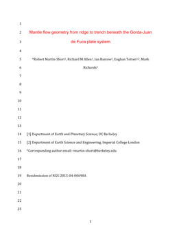 Mantle Flow Geometry from Ridge to Trench Beneath the Gorda-Juan De