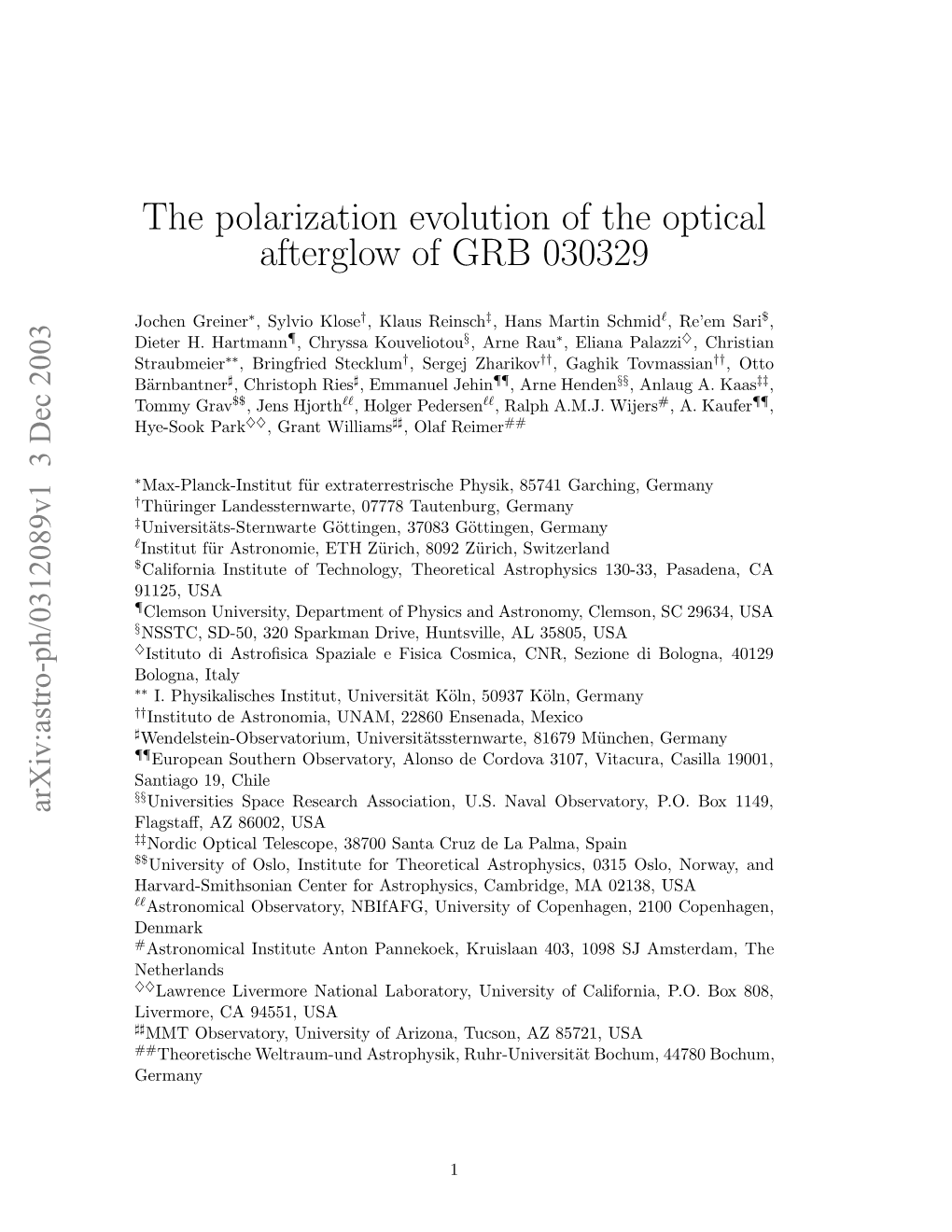 The Polarization Evolution of the Optical Afterglow of GRB 030329