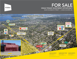 For Sale Single Tenant Investment Opportunity For5650 Dunbar Sale Street | Vancouver, Bc Single Tenant Investment Opportunity 5650 Dunbar Street | Vancouver, Bc