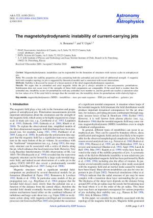 The Magnetohydrodynamic Instability of Current-Carrying Jets