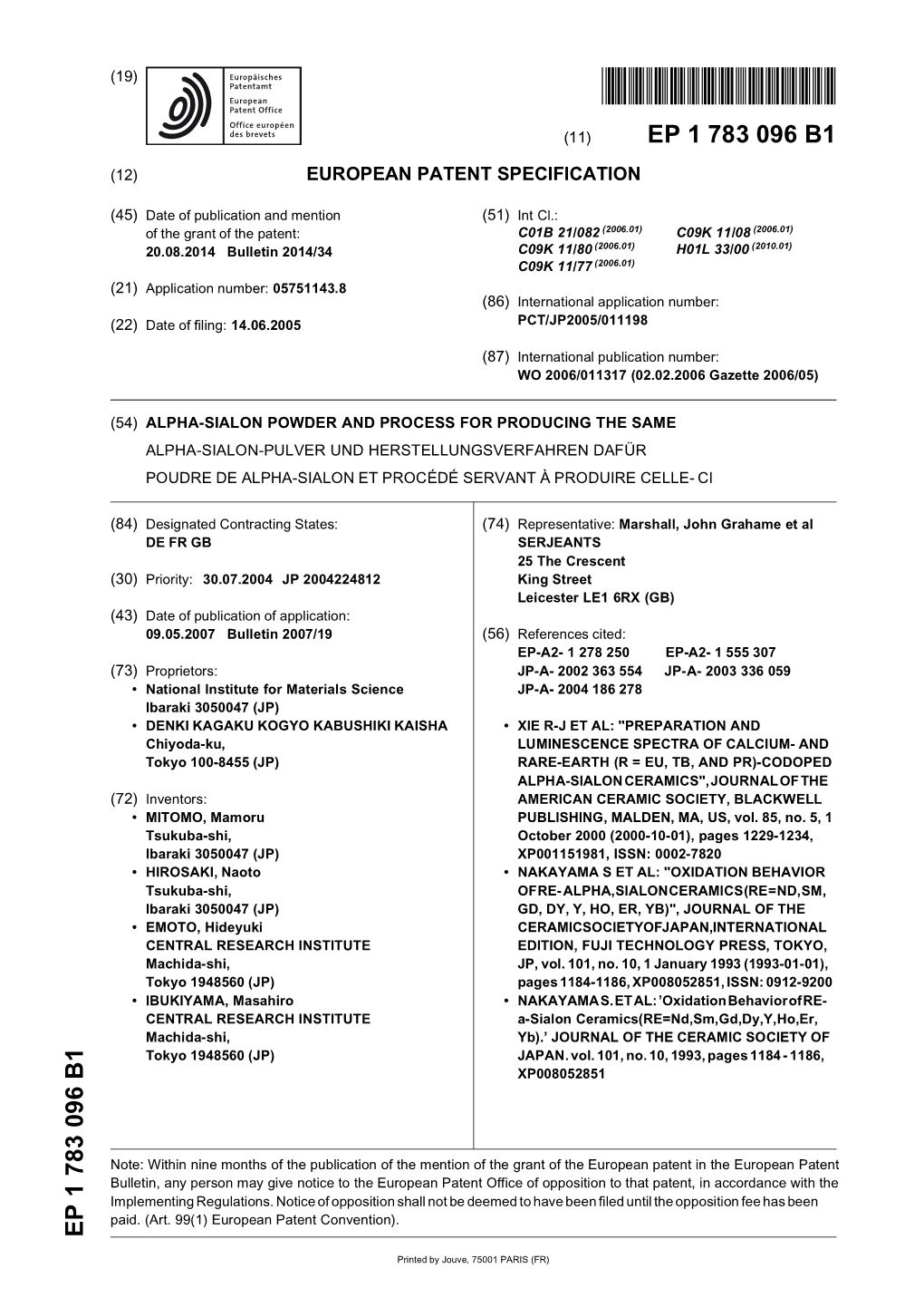 Alpha-Sialon Powder and Process for Producing The