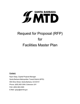 Request for Proposal (RFP) for Facilities Master Plan
