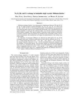 Na, K, Rb, and Cs Exchange in Heulandite Single Crystals: Diffusion Kinetics