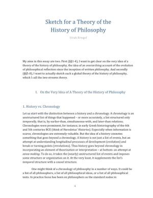 Sketch for a Theory of the History of Philosophy