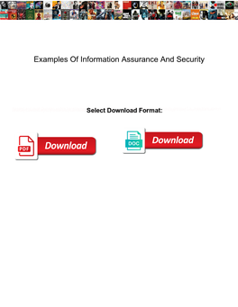 Examples of Information Assurance and Security