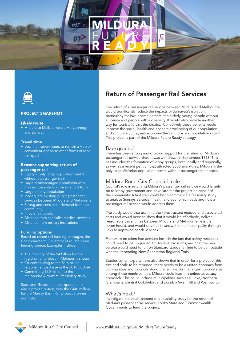 Return of Passenger Rail Services