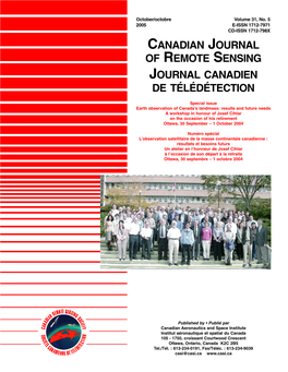 Canadian Journal of Remote Sensing Journal Canadien De Télédétection