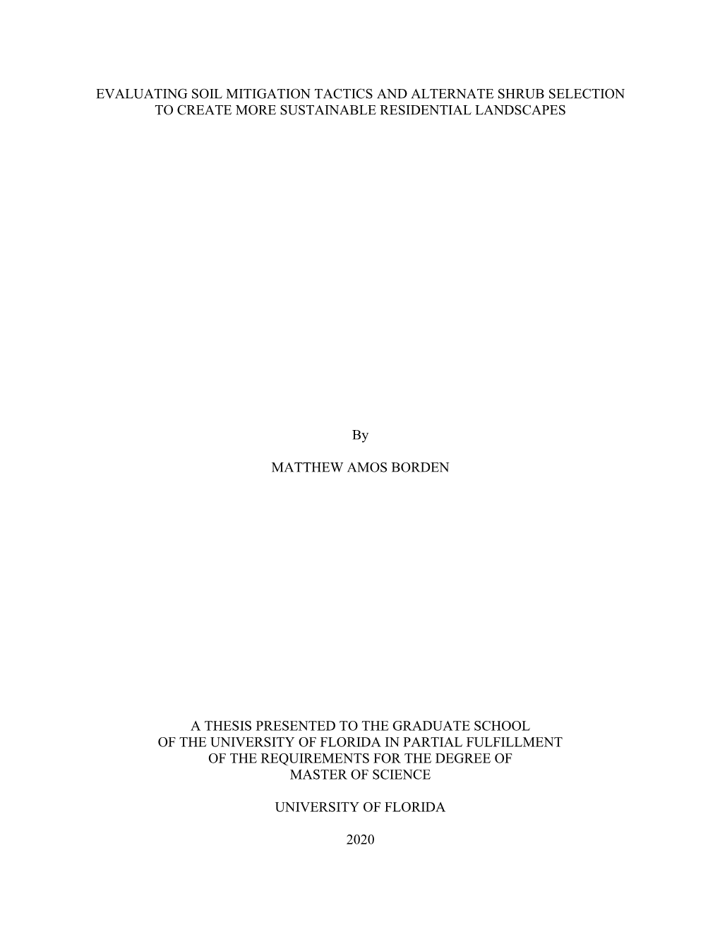 University of Florida Thesis Or Dissertation Formatting